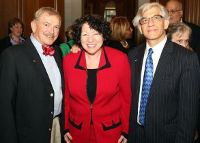 Judge Chester Harhut, Supreme Court Justice Sonia Sotomayor and Sam Milkes