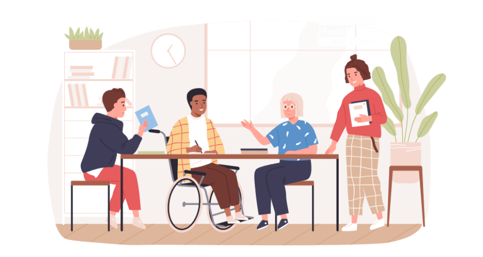 Graphic - People at a meeting