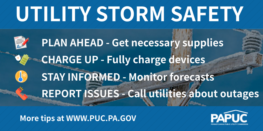 Utility Storm Safety Tips graphic